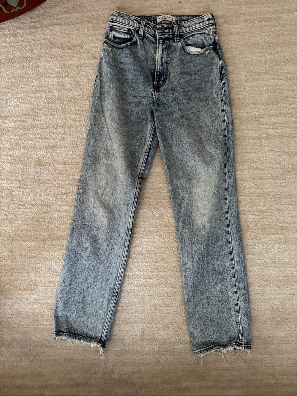 Abercrombie and Fitch Ultra High-Waist Acid Wash the 90s Straight Leg Jeans